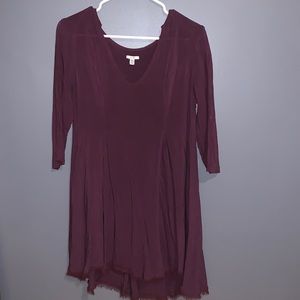 Maroon Long Sleeve Dress